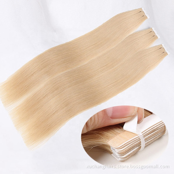 invisible tape in extensions free sample 100%human hair raw brazilian tape in hair extensions double drawn